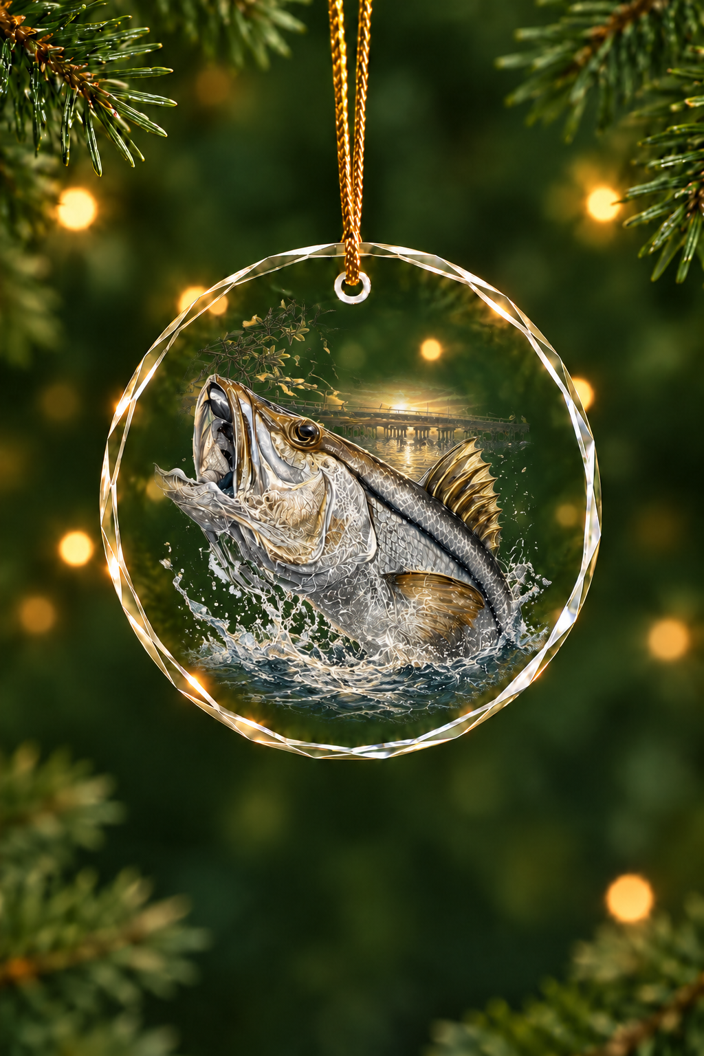 Bridge Strike Snook - Glass Ornament image 1