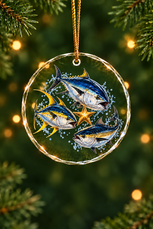 Golden Star Tuna Slam - Glass Ornament image 1