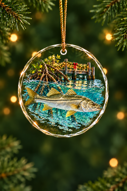 Dock Lights Mangrove Snook - Glass Ornament image 1