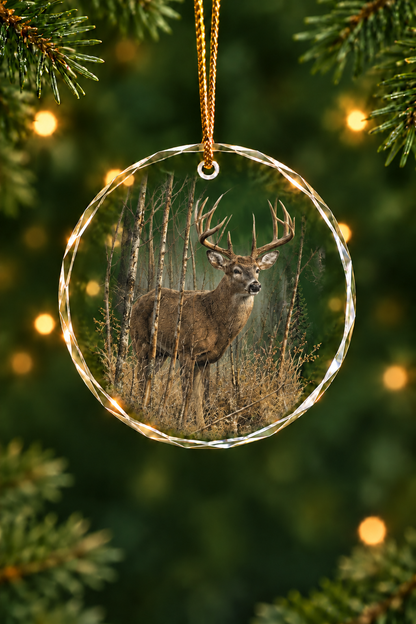 Birch Forest Whitetail - Glass Ornament image 1