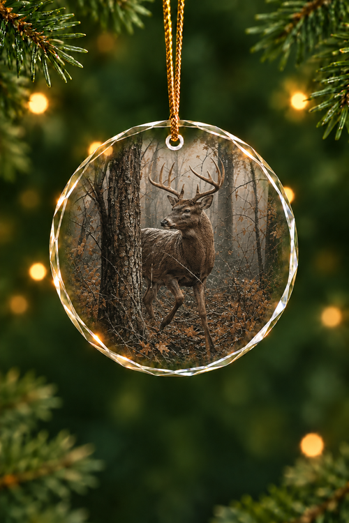 Dark Oak Whitetail - Glass Ornament image 1