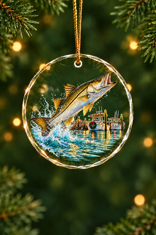 Marina Lights Snook - Glass Ornament image 1