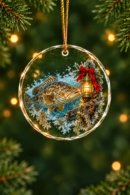 Shipwreck Lantern Grouper - Glass Ornament image 1