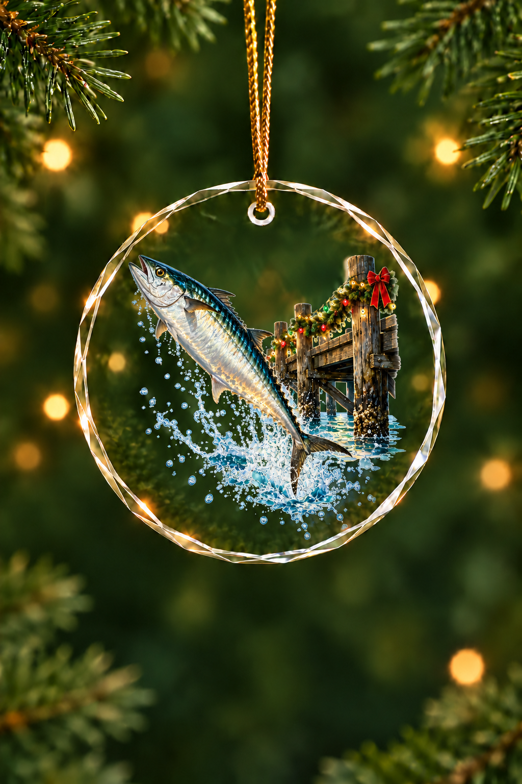 Pier Lights King Mackerel - Glass Ornament image 1