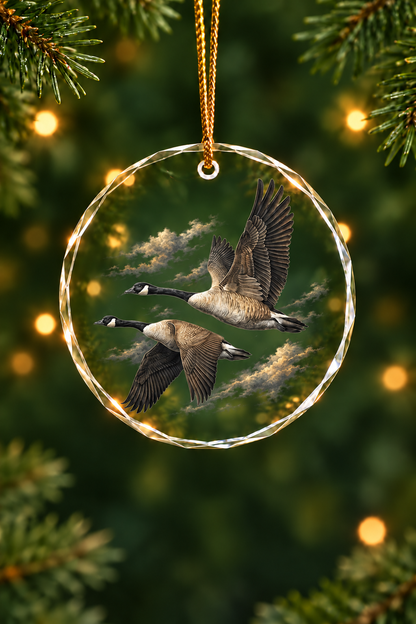 Overcast Canada Goose Migration - Glass Ornament image 1