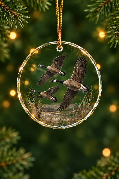 Marshland Goose Horizon - Glass Ornament image 1