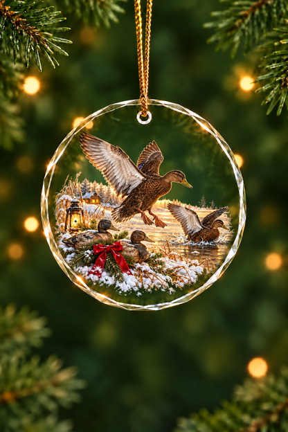Decoy Wreath Black Duck - Glass Ornament image 1