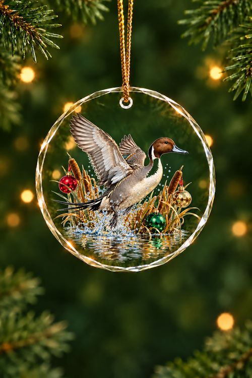 Bauble Cattail Pintail - Glass Ornament image 1