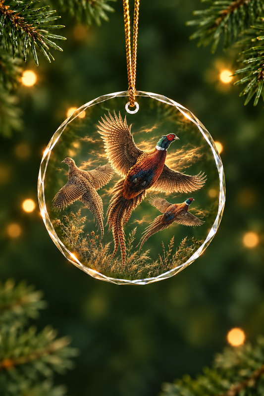 Golden Pheasant Flush - Glass Ornament image 1