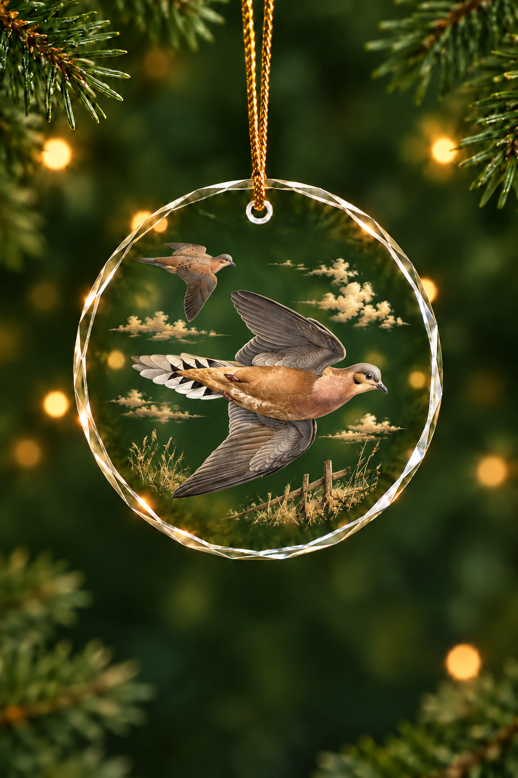 Horizon Dove Skyward - Glass Ornament image 1