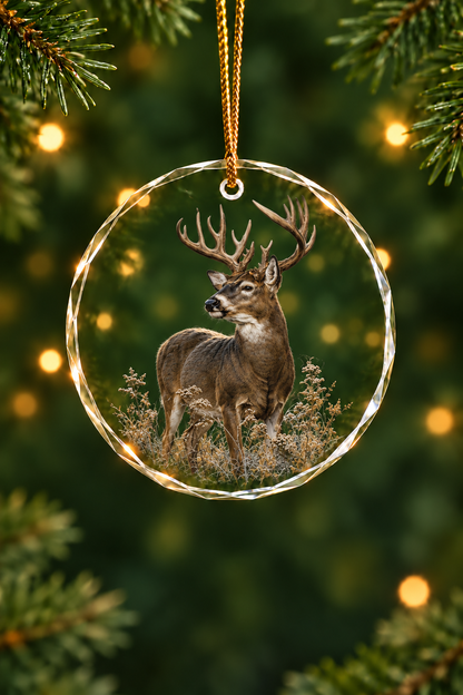 Frost Timber Whitetail Sentinel - Glass Ornament image 1