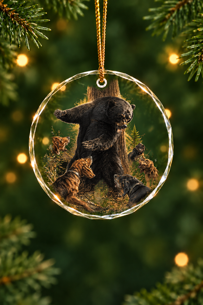 Deep Timber Bear Stand - Glass Ornament image 1