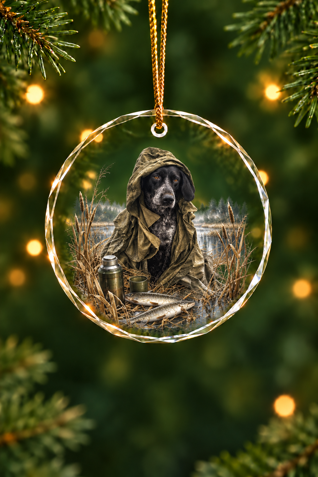Frozen Marsh GSP Pointer - Glass Ornament image 1