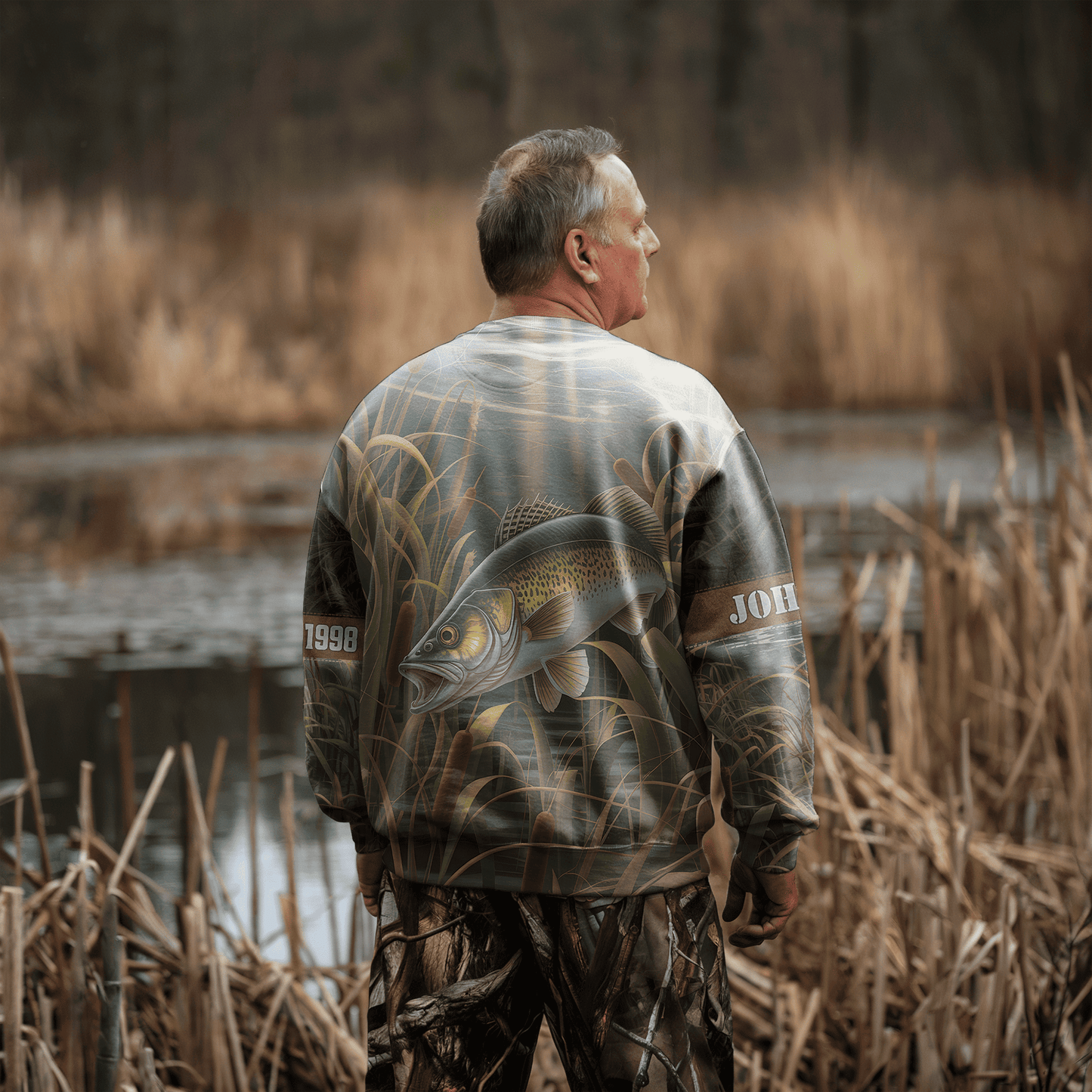 Walleye Marsh Hunter Personalized Unisex Sweatshirt