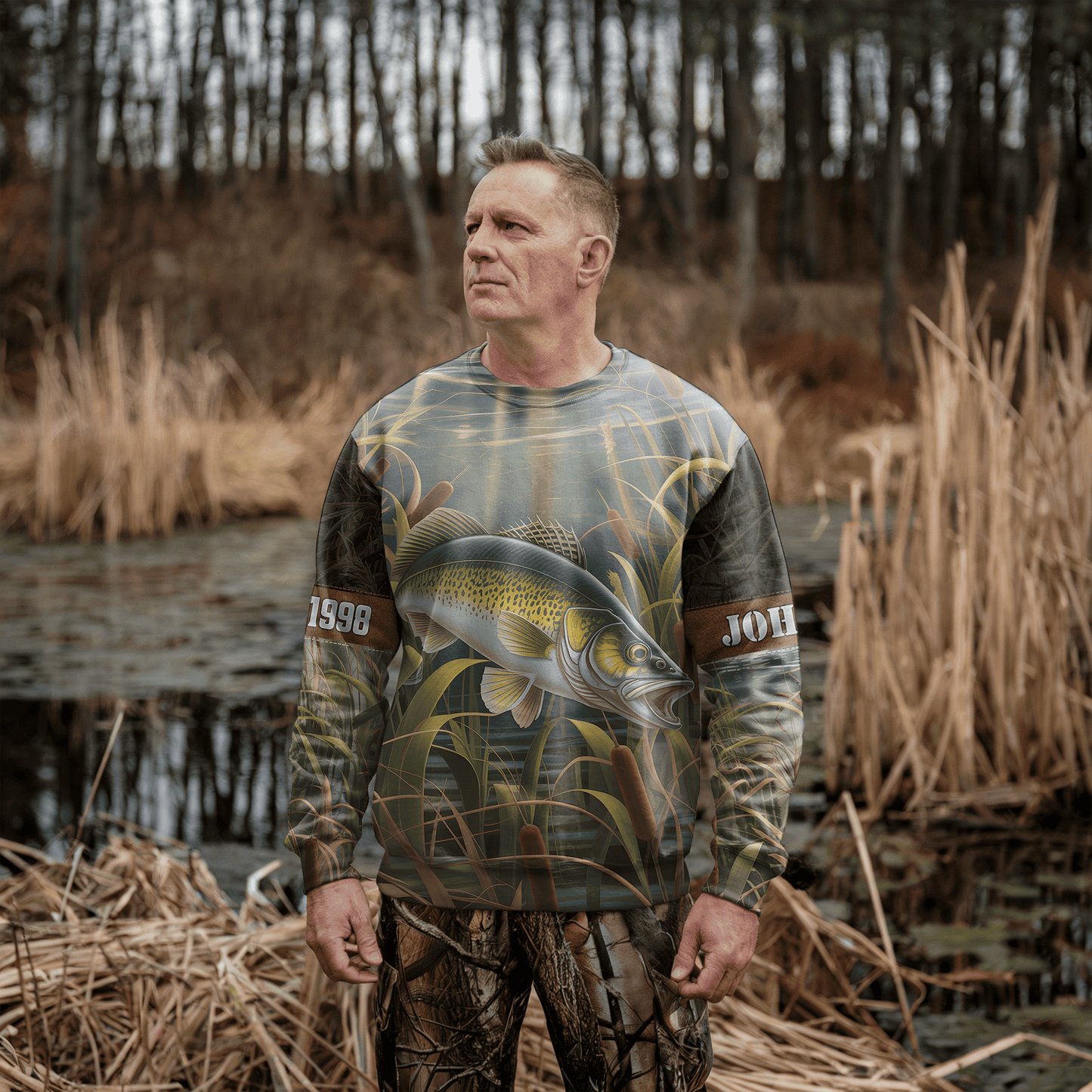 Walleye Marsh Hunter Personalized Unisex Sweatshirt