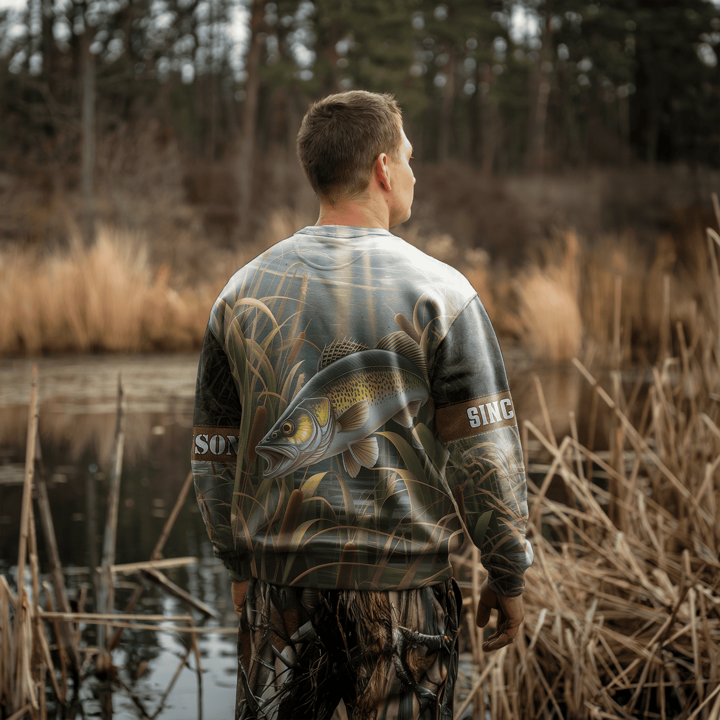 Walleye Marsh Hunter Personalized Unisex Sweatshirt