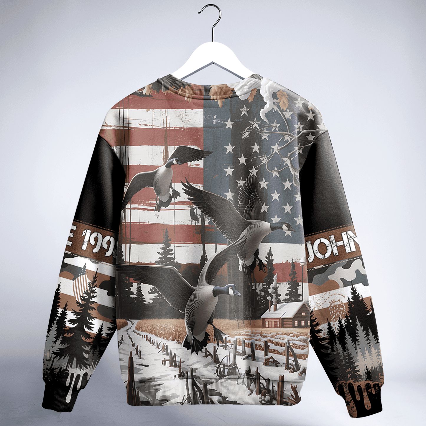 American Goose Hunter Patriot Personalized Unisex Sweatshirt