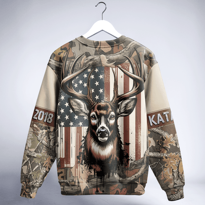 American Whitetail Patriot Personalized Unisex Sweatshirt