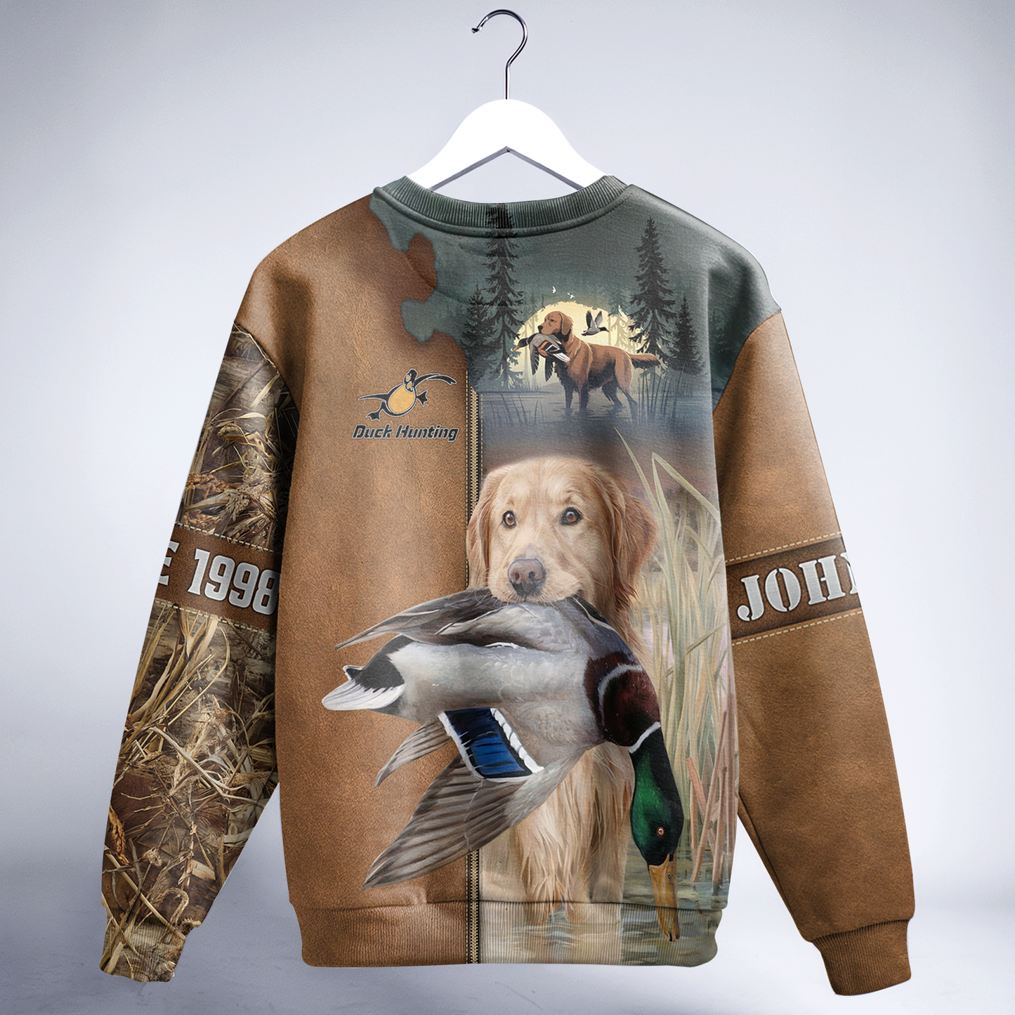 Golden Retriever Duck Hunter Sweatshirt Personalized
