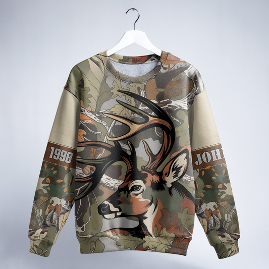 Autumn Buck Camo Personalized Unisex Sweatshirt