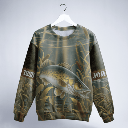 Walleye Marsh Hunter Personalized Unisex Sweatshirt