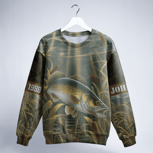 Walleye Marsh Hunter Personalized Unisex Sweatshirt