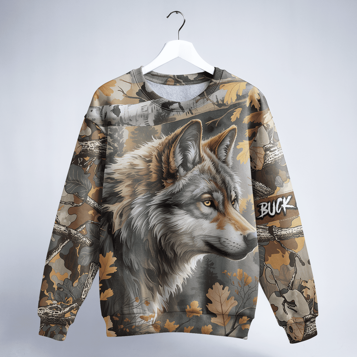 Timber Wolf Camo Personalized Unisex Sweatshirt