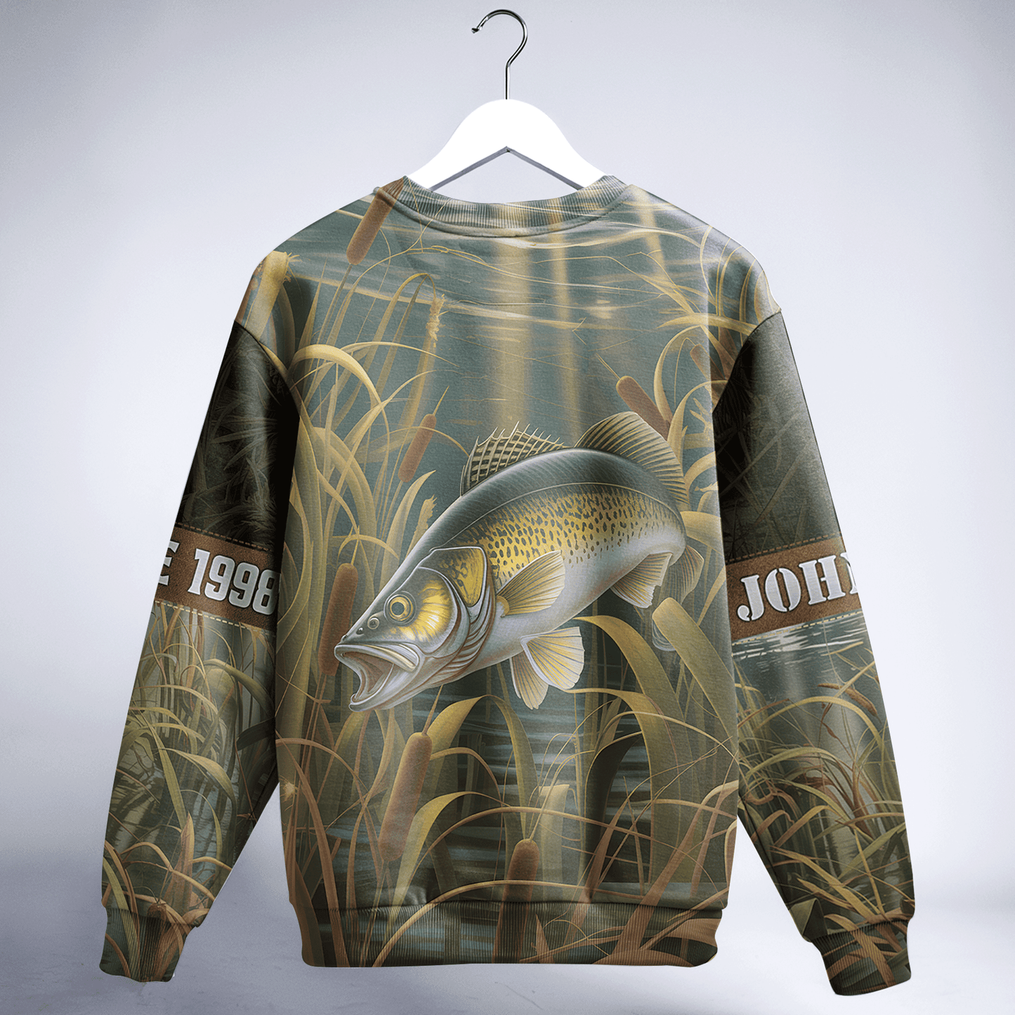 Walleye Marsh Hunter Personalized Unisex Sweatshirt