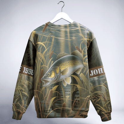 Walleye Marsh Hunter Personalized Unisex Sweatshirt