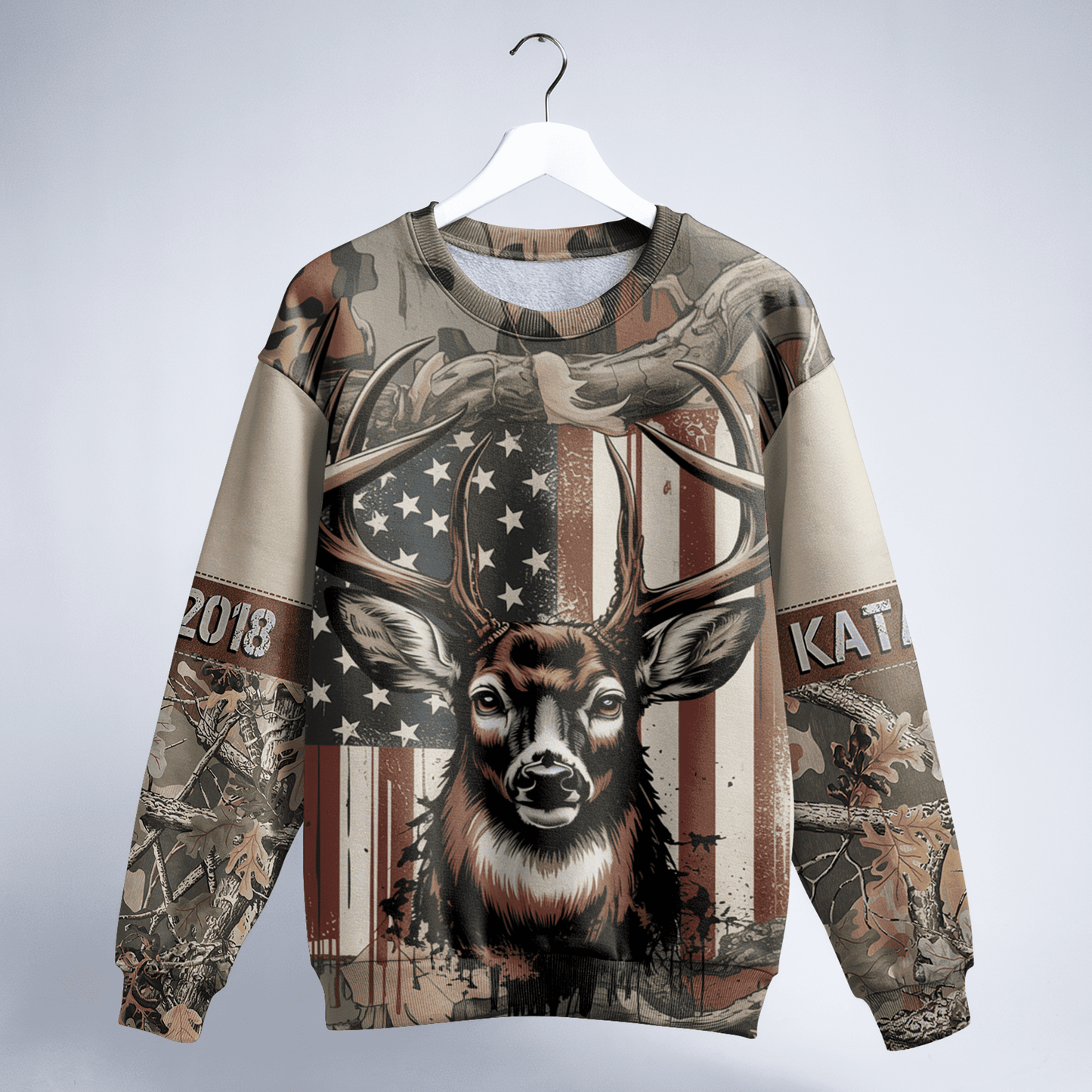 American Whitetail Patriot Personalized Unisex Sweatshirt