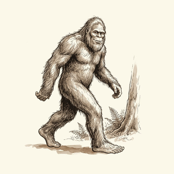 Ink drawing: Bigfoot & Folklore