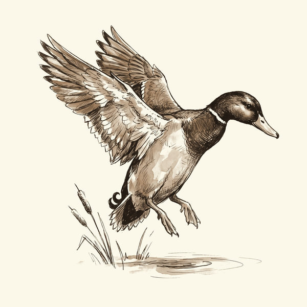 Ink drawing: Ducks & Geese