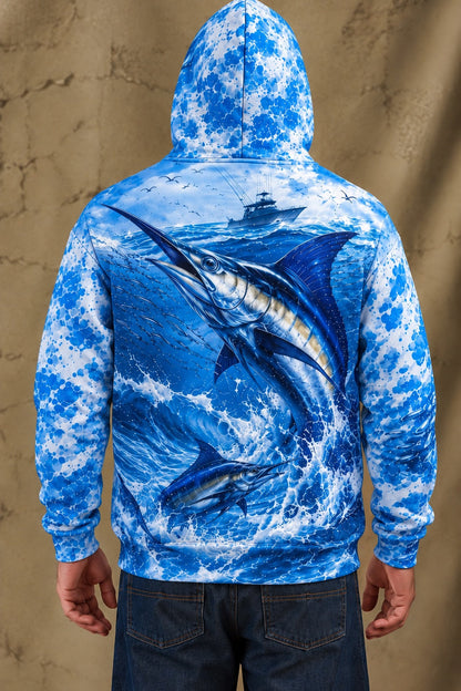 Performance Fleece-Lined Hoodie - Bluewater Marlin Strike image 2