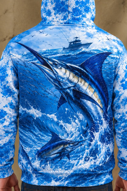 Performance Fleece-Lined Hoodie - Bluewater Marlin Strike image 4