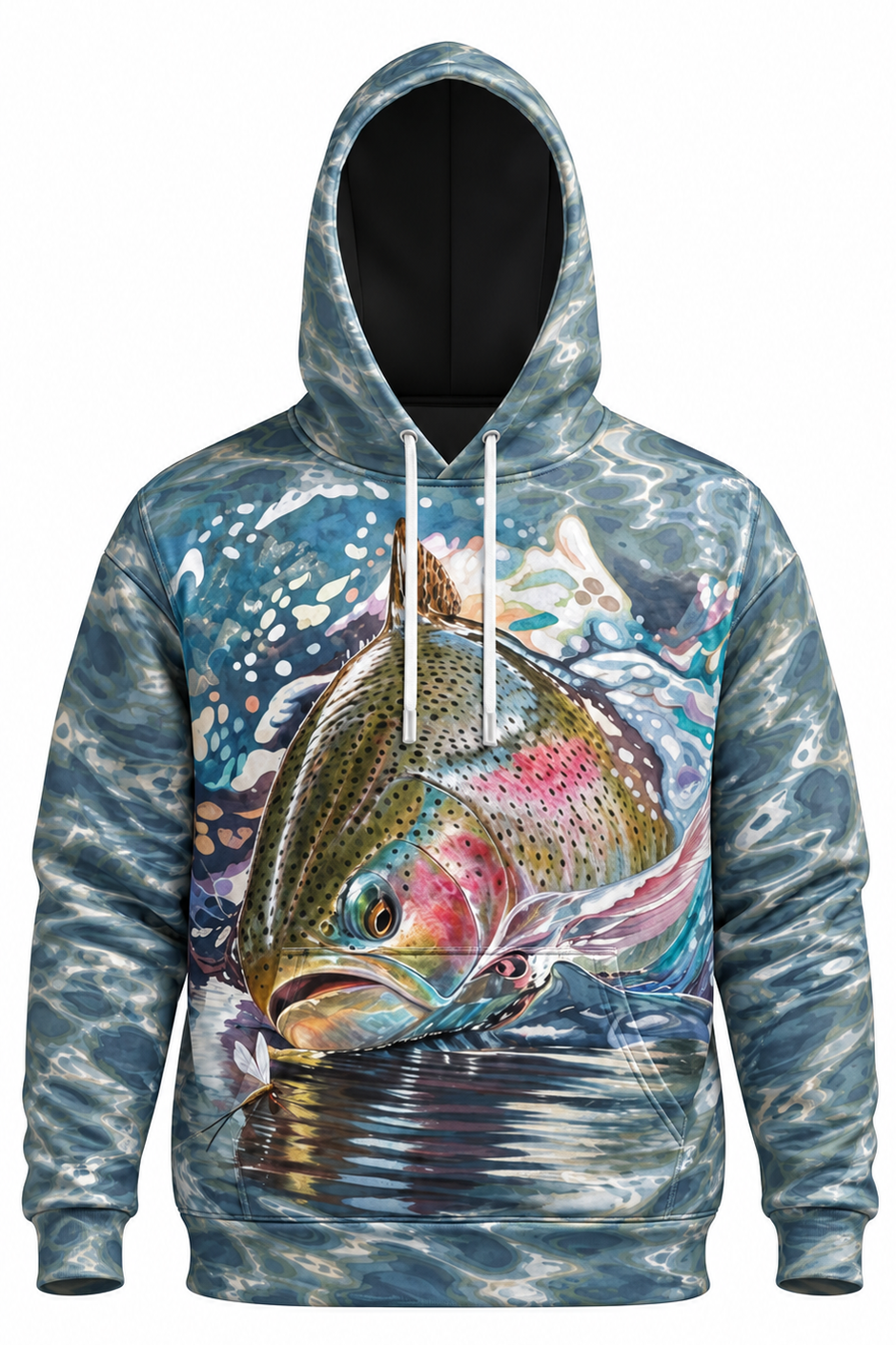 Performance Fleece-Lined Hoodie - Crystal Ripple Trout Splash image 6