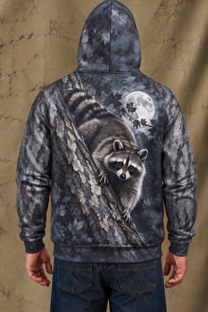 Performance Fleece-Lined Hoodie - Moonlit Sycamore Raccoon Prowl image 2