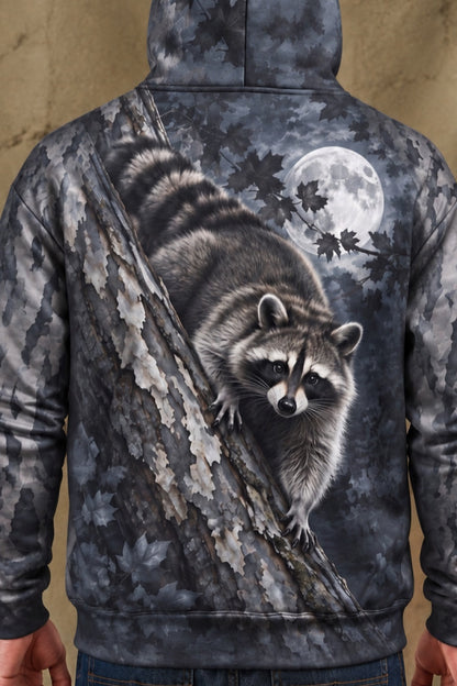 Performance Fleece-Lined Hoodie - Moonlit Sycamore Raccoon Prowl image 4