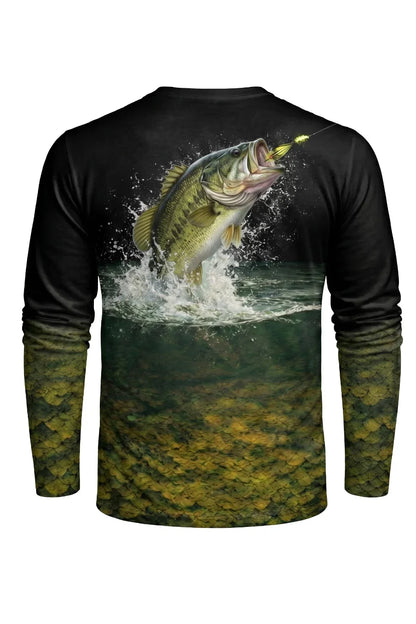 Performance Fishing Long Sleeve - Midnight Bass Strike - TBT48