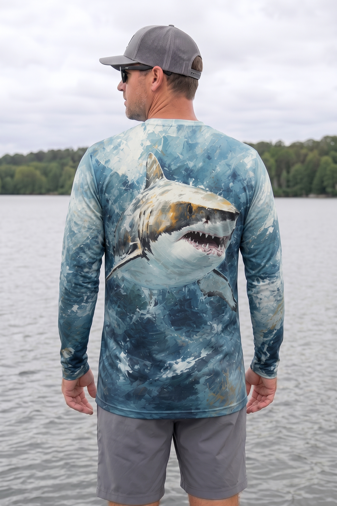 Performance Fishing Long Sleeve - Shark Frontal Attack - AOF154 image 2