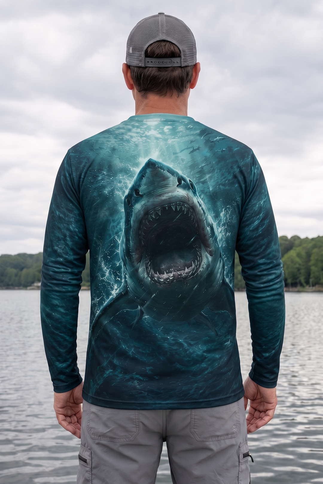 Performance Fishing Long Sleeve - Great White Drift - AOF155 image 2