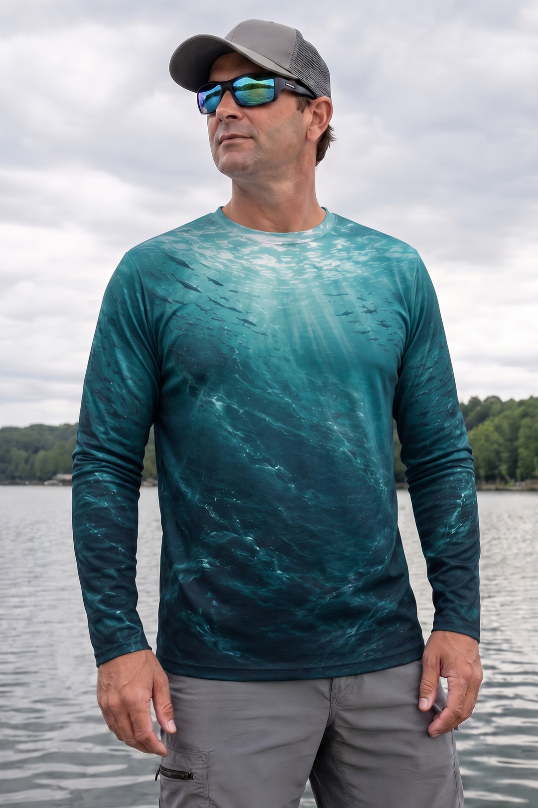 Performance Fishing Long Sleeve - Great White Drift - AOF155 image 3