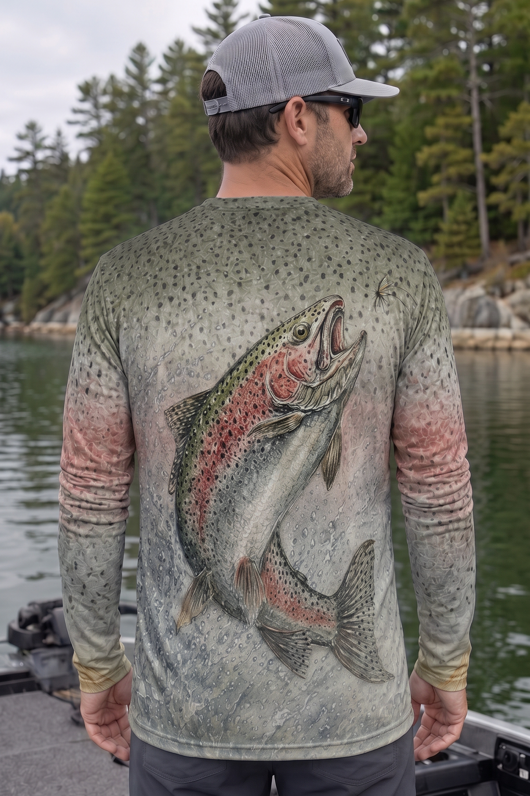 Performance Fishing Long Sleeve - Bodyline Rainbow Trout - AOF158 image 2