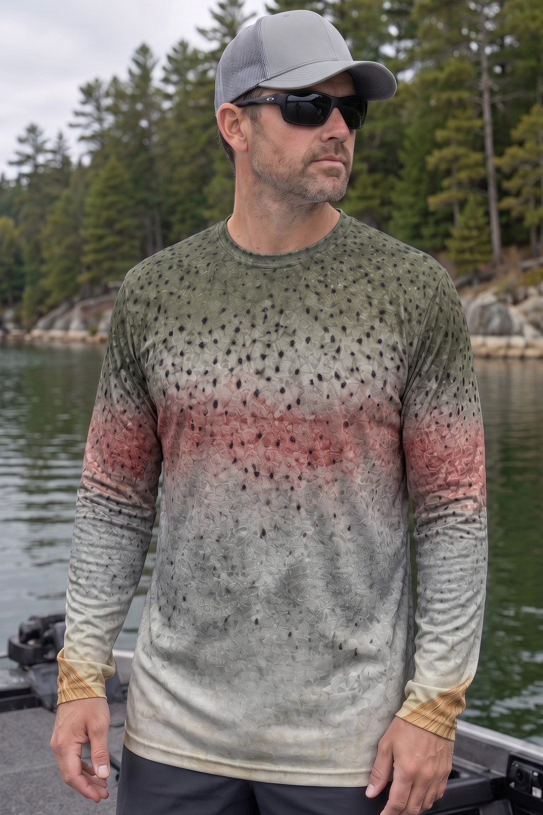 Performance Fishing Long Sleeve - Bodyline Rainbow Trout - AOF158 image 3