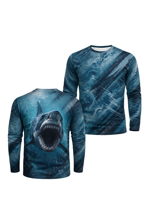 Performance Fishing Long Sleeve - Great White Abyss - AOF175 image 1