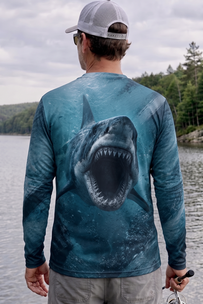Performance Fishing Long Sleeve - Great White Abyss - AOF175 image 2