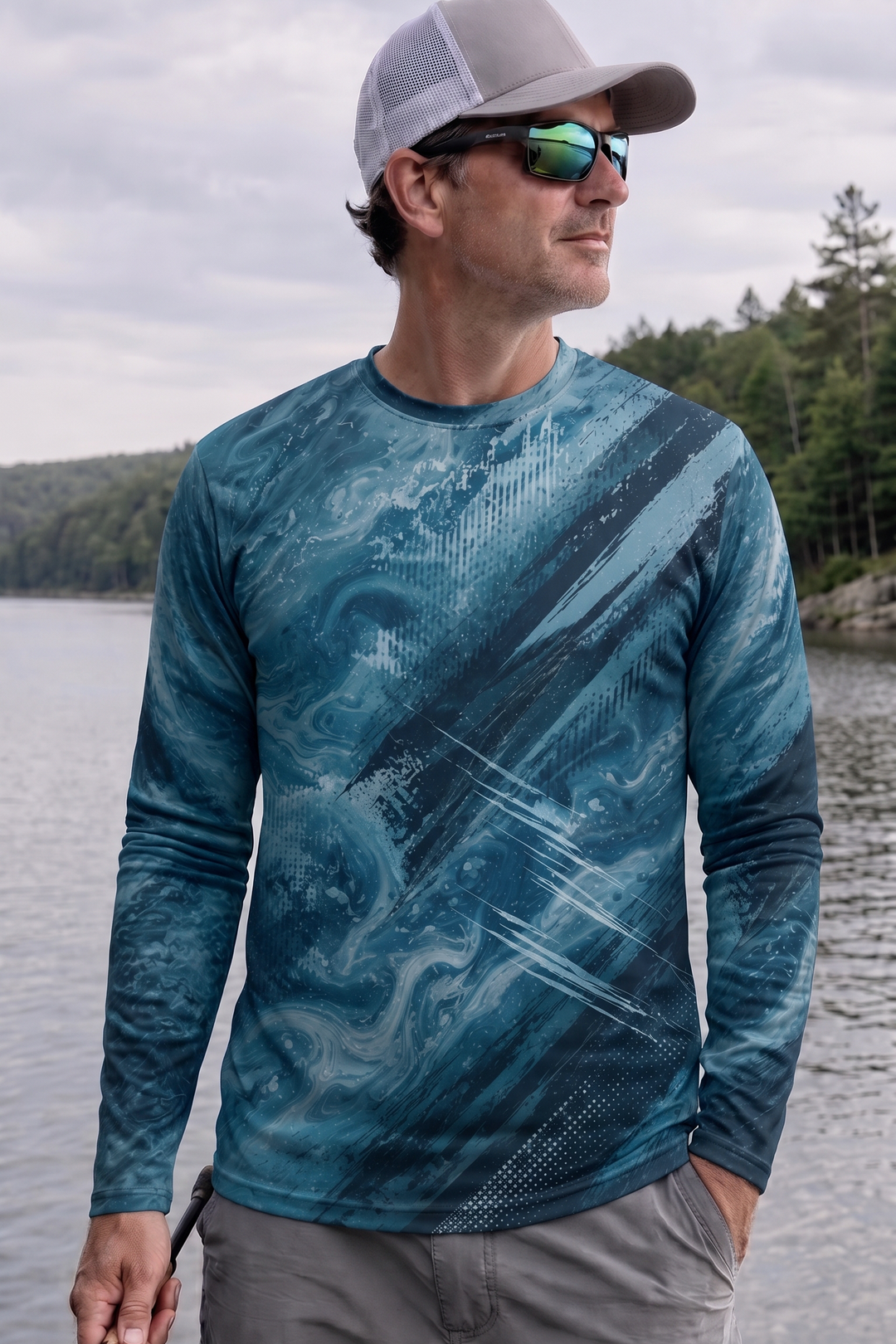 Performance Fishing Long Sleeve - Great White Abyss - AOF175 image 3