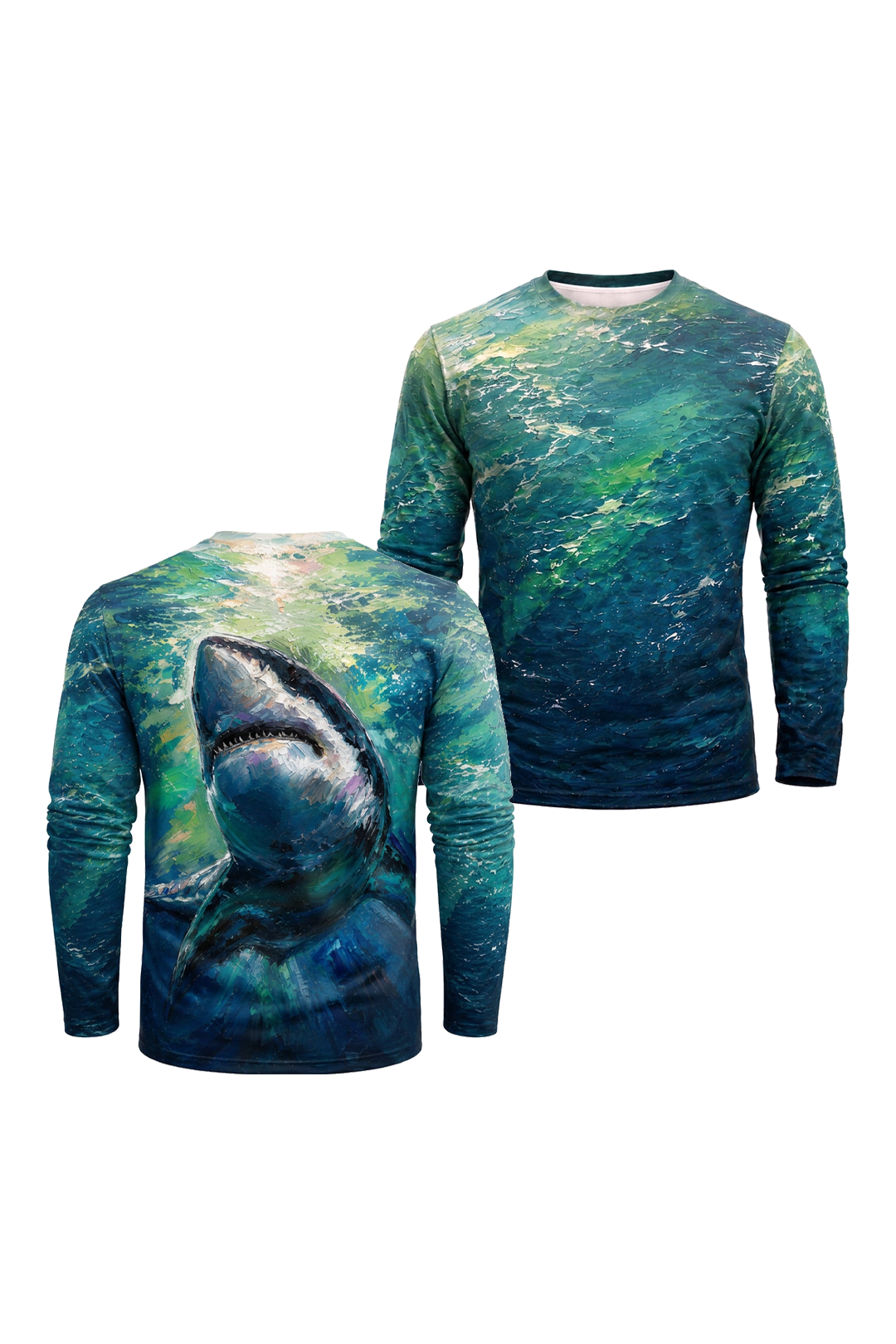 Performance Fishing Long Sleeve - Deep Blue Predator - AOF178 image 1