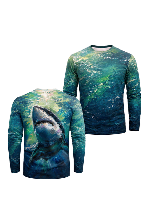 Performance Fishing Long Sleeve - Deep Blue Predator - AOF178 image 1