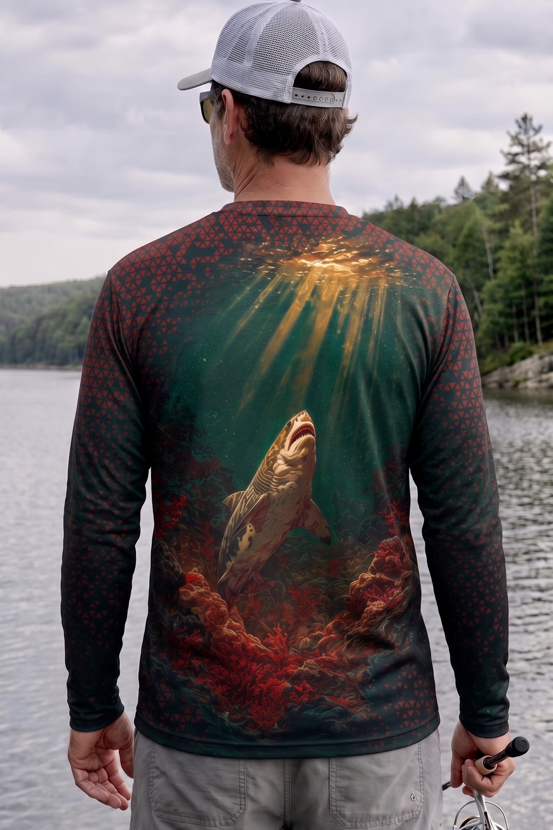 Performance Fishing Long Sleeve - Abyss Shark Rise - AOF183 image 2