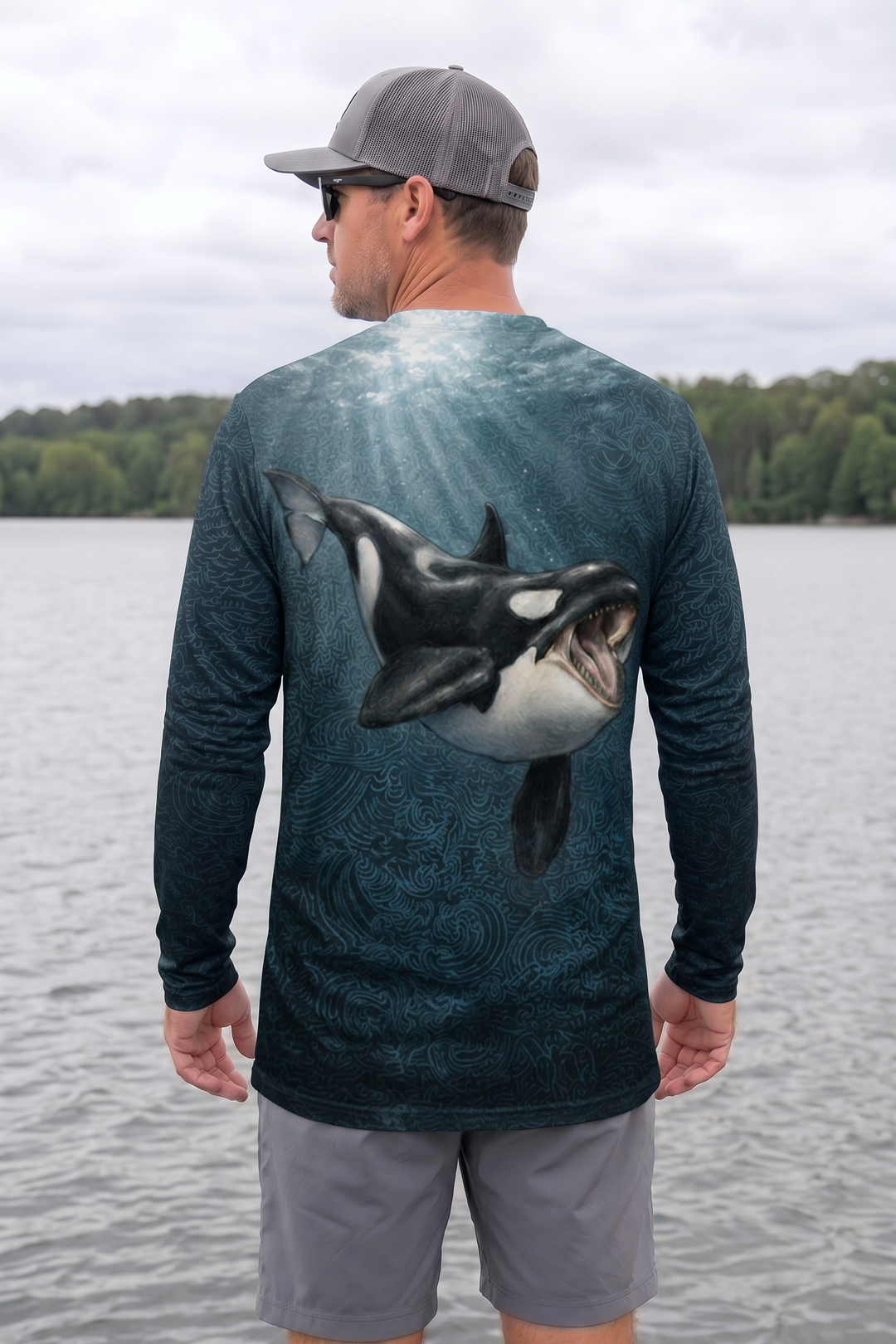 Performance Fishing Long Sleeve - Orca Midnight Current - AOF186 image 2